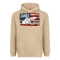 Mushroom Dad Life with American Flag Heavyweight Hoodie - Jasminsmagicworld
