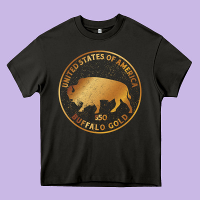 Buffalo Gold Native American - Bison Heavy Core Tee Designed By Artisfamous