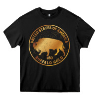 Black Buffalo Gold Native American - Bison Heavy Core Tee - artisFamous