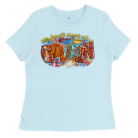 Baby Blue my favorite players call me cousin basketball Ladies Tee - CowhideDigitalArt