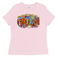 Bubblegum Pink my favorite players call me cousin basketball Ladies Tee - CowhideDigitalArt