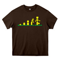 Chocolate Brown evolution of lego Heavy Core Tee - artisFamous