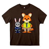 Chocolate Brown zootopia duo chibi Heavy Core Tee - artisFamous
