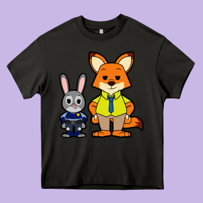 Zootopia Duo Chibi Heavy Core Tee Designed By Artisfamous
