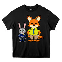Black zootopia duo chibi Heavy Core Tee - artisFamous