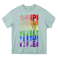 Lgbtq Pride American Flag Heavy Core Tee | Teevron