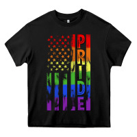 Black lgbtq pride american flag Heavy Core Tee - FaDigitalArtStudio