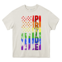 Cream lgbtq pride american flag Heavy Core Tee - FaDigitalArtStudio