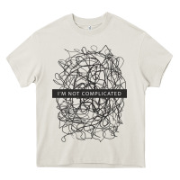Cream ı'm not complicated Heavy Core Tee - artisFamous