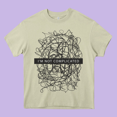 ı'm Not Complicated Heavy Core Tee Designed By Artisfamous