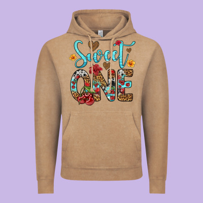 Sweet One Cherry Vintage Hoodie Designed By Artiststas
