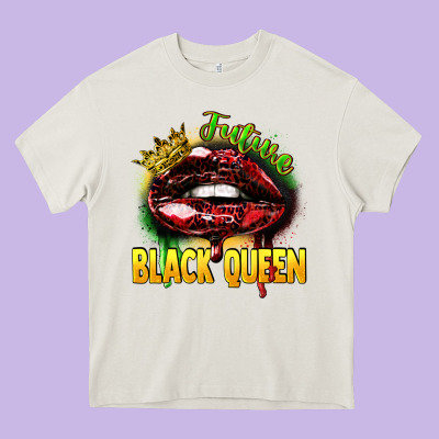 Future Black Queen Heavy Core Tee Designed By Fadigitalartstudio