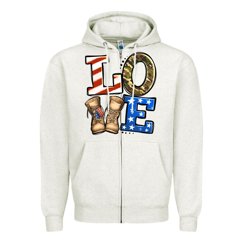 Love 4th Of July Army Veteran Zipper Hoodie by Jasminsmagicworld | Teevron