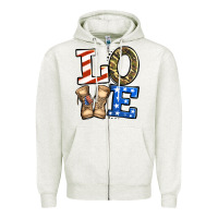 Oatmeal Heather love 4th of july army veteran Zipper Hoodie - Jasminsmagicworld