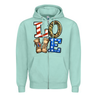 Seafoam love 4th of july army veteran Zipper Hoodie - Jasminsmagicworld