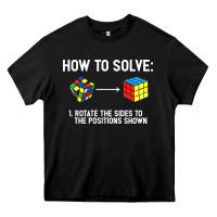 Black youth rubiks cube rotate the sides to the position shown cube Heavy Core Tee - DesigneFamous