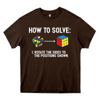 Chocolate Brown youth rubiks cube rotate the sides to the position shown cube Heavy Core Tee - DesigneFamous