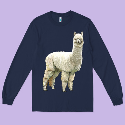 Alpaca Long Sleeve Tee Designed By Lillyallendesigns