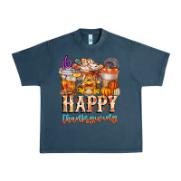 Midnight Navy happy thanksgiving Urban Heavy Tee - CowhideDigitalArt
