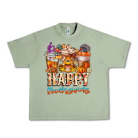 Oil Green happy thanksgiving Urban Heavy Tee - CowhideDigitalArt
