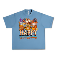 Pebble Blue happy thanksgiving Urban Heavy Tee - CowhideDigitalArt