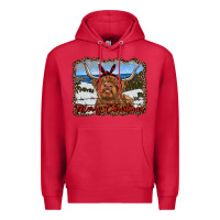 Cardinal merry christmas highland cow with farm Premium Hoodie - RanaPortraitStore