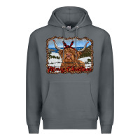 Rock merry christmas highland cow with farm Premium Hoodie - RanaPortraitStore