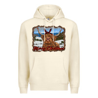 Sandshell merry christmas highland cow with farm Premium Hoodie - RanaPortraitStore