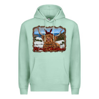 Seafoam merry christmas highland cow with farm Premium Hoodie - RanaPortraitStore