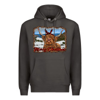 Smoke merry christmas highland cow with farm Premium Hoodie - RanaPortraitStore