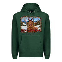 Sports Green merry christmas highland cow with farm Premium Hoodie - RanaPortraitStore