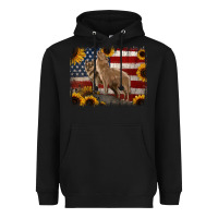 Black American Wolves with Sunflower Background Png Heavyweight Hoodie - Jasminsmagicworld