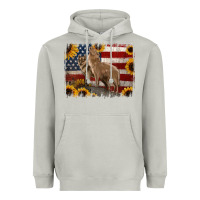 Moon Dust American Wolves with Sunflower Background Png Heavyweight Hoodie - Jasminsmagicworld