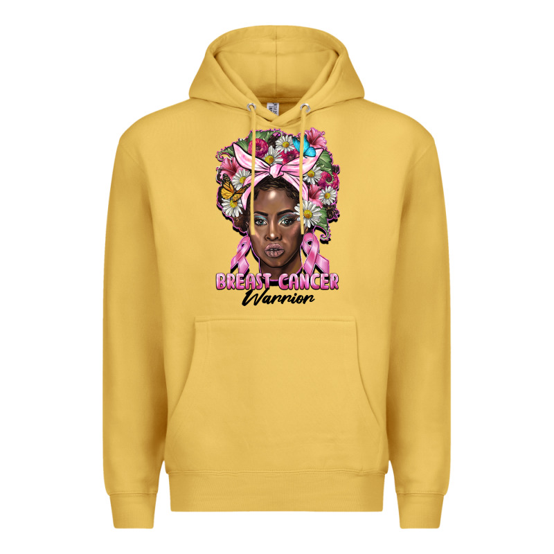 Breast Cancer Warrior Black Woman Premium Hoodie by BarkalooDesign | Teevron