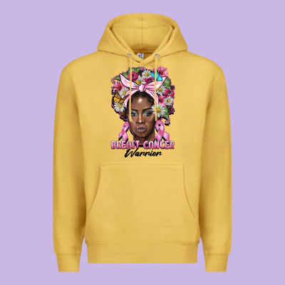 Breast Cancer Warrior Black Woman Premium Hoodie Designed By Barkaloodesign