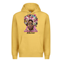 Antique Gold breast cancer warrior black woman Premium Hoodie - BarkalooDesign