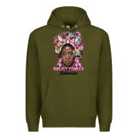 Army Green breast cancer warrior black woman Premium Hoodie - BarkalooDesign