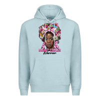 Blue Mist breast cancer warrior black woman Premium Hoodie - BarkalooDesign