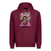 Burgundy breast cancer warrior black woman Premium Hoodie - BarkalooDesign