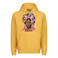 Mustard breast cancer warrior black woman Premium Hoodie - BarkalooDesign