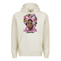 Oatmeal Heather breast cancer warrior black woman Premium Hoodie - BarkalooDesign