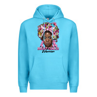 Ocean Blue breast cancer warrior black woman Premium Hoodie - BarkalooDesign