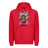 Red breast cancer warrior black woman Premium Hoodie - BarkalooDesign