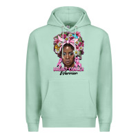 Seafoam breast cancer warrior black woman Premium Hoodie - BarkalooDesign