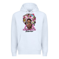 White breast cancer warrior black woman Premium Hoodie - BarkalooDesign