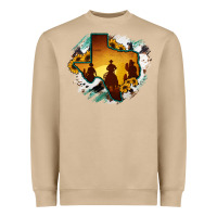 Mushroom Horsehide Texas Map Cowboys Flag Heavyweight Sweatshirt - RanaPortraitStore