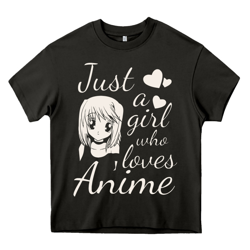 Just A Girl Who Loves Anime Heavy Core Tee by DesigneFamous | Teevron