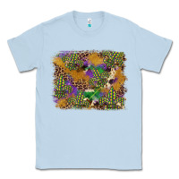 Dusty Blue mardi gras plaid purple glitter background Classic Tee - FaDigitalArtStudio