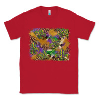 Red mardi gras plaid purple glitter background Classic Tee - FaDigitalArtStudio