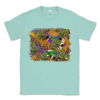 Seafoam mardi gras plaid purple glitter background Classic Tee - FaDigitalArtStudio